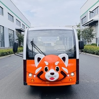 DAOD Navette touristique Panda Rouge 11 places, Voiture électrique de tourisme au design de dessin animé mignon avec portée et vitesse personnalisables