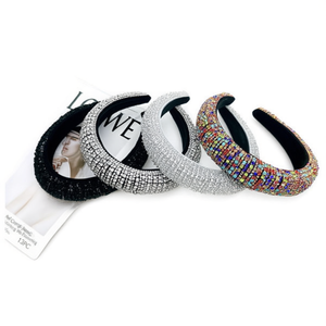 Diadema de espuma con diamantes de imitación Angelina, accesorios para el cabello para mujer, negro, plateado, multicolor, elegante, uso diario, alta calidad, 12 unidades - Product Image 3