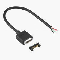 Cable Magnético de Extremo Abierto HYTEPRO M589 con 4 Pines Pogo para Módulos Industriales, Dispositivos Médicos y Productos Electrónicos IoT