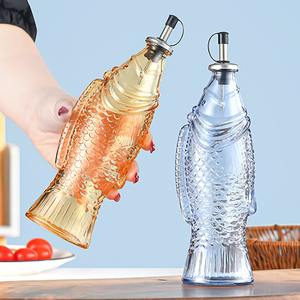 <span class=keywords><strong>Bouteille</strong></span> vide en verre <span class=keywords><strong>de</strong></span> 500 ml en forme <span class=keywords><strong>de</strong></span> poisson pour huile <span class=keywords><strong>de</strong></span> cuisson, vinaigre, sauce soja, distributeur d'huile pour cuisine - Product Image 3