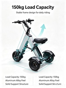 Nuevo Scooter Eléctrico Plegable de 3 Ruedas con Motor sin Escobillas LED, Aluminio Resistente, Baja Velocidad, Triciclo Eléctrico Compacto, Alcance de 25-30 km, 150 kg - Product Image 1