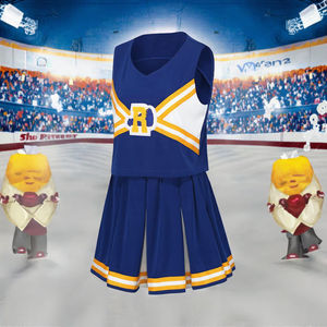 Servicio OEM, Conjuntos de Uniformes de Porristas Personalizados para Niñas, Sublimados, de Poliéster/Algodón, Impresión por Transferencia de Calor, para Club Escolar, Final de Porristas - Product Image 3