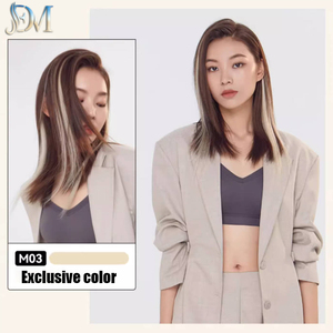 All-in-one Hair Extension Women's Colored Wig 100% Virgin Hair Top for Everyday, Party 10-inch Straight Piece Human Hair