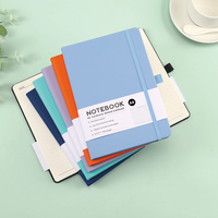 Carnet de notes à couverture rigide A4 ligné avec fermeture élastique, 160 pages, papier lisse, carnet personnalisé avec logo pour étudiant