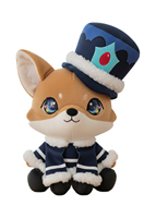 Peluche renard personnalisée OEM avec chapeau haut et manteau, animaux en peluche de dessin animé sur mesure pour enfants