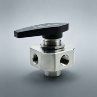 Vannes à boisseau sphérique FITOK en acier inoxydable à 5 voies, raccords femelles NPT 1/2 et 1/4 pouce pour services chimiques