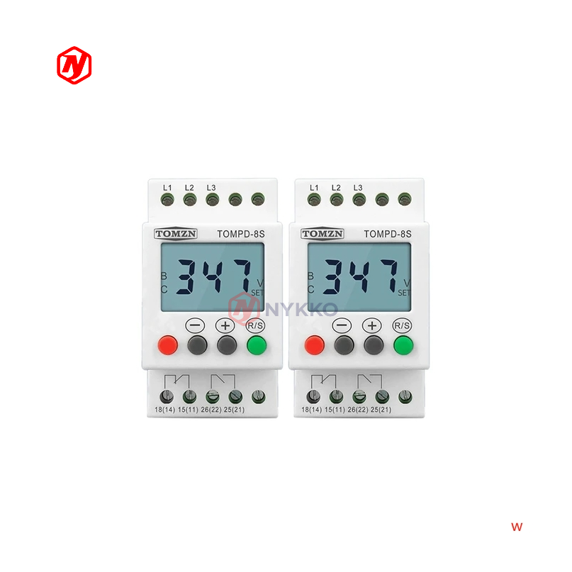 TOMZN Rail DIN triphasé réglable sous le protecteur de surtension relais de Protection de séquence de surveillance de tension