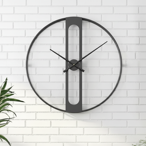 Minimalista negro redondo moderno simple decoración abstracta barra silenciosa, disponible a precios al por mayor reloj de pared de metal. - Product Image 1