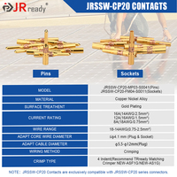 Terminaux solides plaqués or JRready, contacts de type soudage/à sertir série JRSSW CP20, compatibles avec les fils de calibre 14-18 AWG