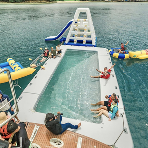 Plataforma Flotante Inflable Personalizada para Piscina, <span class=keywords><strong>Torre</strong></span> de Agua con Tobogán, Juguete Acuático Flotante, Juegos Divertidos para Fiestas en el <span class=keywords><strong>Mar</strong></span> - Product Image 1