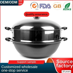 <span class=keywords><strong>Wok</strong></span> de Chef chinois en fonte antirouille, poêle à frire 40 Cm à Double poignée - Product Image 2