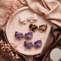 Barrette à cheveux en acétate de cellulose style coréen avec nœud, pince à cheveux, épingle à cheveux, accessoires pour femmes et filles 810162