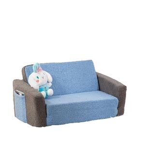 Giving Tree <b>Kids</b> <b>Sofa</b> Blue Gray Soft Foam Seat For Children Age 2 And Above With Armrests And Storage Pockets - Product Image 5