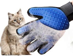 Gants de toilettage pour animaux de compagnie en silicone à cinq doigts, pour l'élimination des poils de chat, brosse douce pour la perte de poils, pour le lavage et le nettoyage des animaux - Product Image 1