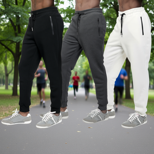 Pantaloni Jogger Slim Fit da Uomo Lucky No.1, Lunghezza Intera, Vita Regolabile, in Pile, per Atletica, Palestra, Corsa e Uso Casual - Product Image 2