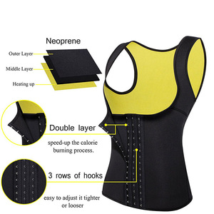 Kadınlar sıcak ter vücut şekillendirici zayıflama neopren gömlek yelek termo Yoga Sauna Fat Burner bel şekillendirici eğitmen <span class=keywords><strong>Cincher</strong></span>