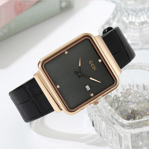 Montre à quartz carrée simple pour femme, style célébrité internet tendance et personnalisé, avec bracelet à deux maillons - Product Image 3