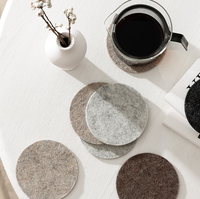 Sous-verre rond en feutre pour gobelet à café, absorbant, antidérapant, écologique, personnalisable en couleur et en taille, design moderne, prix bas