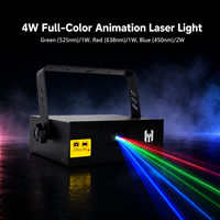 Laser d'animation RVB couleur pleine 4W, IP20, contrôle DMX512, éclairage laser de scène pour club, bar, événement, spectacle