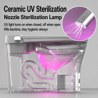 Cuvette de toilette allongée intelligente avec revêtement antibactérien, siège chauffant télécommandé et siphon en S