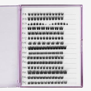 Kit de extensión de pestañas de racimo Diy, pestañas de racimo hechas a mano, pestañas de etiqueta privada, suministros de racimos de pestañas naturales individuales - Product Image 4