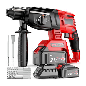 Martillo Eléctrico AKX para Bricolaje, Taladro Percutor Inalámbrico con Mango Giratorio de 360° y Mandril, Juego de Accesorios de 9 Piezas - Product Image 1