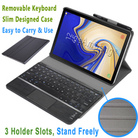Tablet Touchpad Keyboard untuk Samsung Tab A7 2020 10.4 A 10.1 2019 A6 S7 11 12.4 S6 Lite S5e 10.5 S4 Bahasa Portuges Keyboard Case