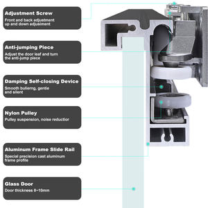 Sistema de Puertas Corredizas de Vidrio Invisibles Hidden Runners, Accesorios para Puertas Mágicas de Bolsillo, Riel Oculto, Puertas de Cierre Suave para el Hogar - Product Image 6