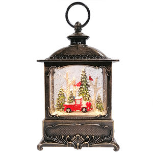 Produits 2020, décoration de Noël et de la maison, lanterne globe, scène de sapin de Noël, lumière LED scintillante, globe à neige rouge avec oiseau - Product Image 3