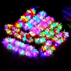 Collier Hawaïen Lumineux LED en Gros, Collier de Fleurs Arc-en-ciel Tropical pour Fête Luau, Plage et Carnaval - Product Image 1