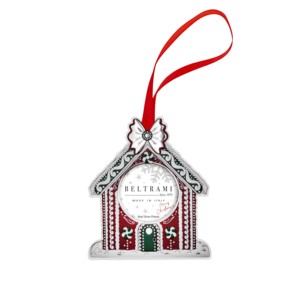 Cadre photo suspendu Beltrami 2x2 plaqué argent, ornement de Noël, design maison, rouge, vert, blanc - Product Image 1