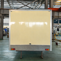Caravane alimentaire en aluminium, camion de cuisine mobile, remorque, camionnette à glaces, chariot à café pliable, résistant à la rouille, compartiments isolés