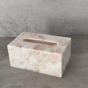 SAIDKOCC Boîte à mouchoirs en onyx Marquina Traversine, marbre naturel pur, style nordique minimaliste, décoration <span class=keywords><strong>de</strong></span> salle <span class=keywords><strong>de</strong></span> bain et d'intérieur - Product Image 4
