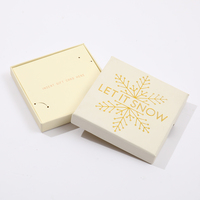 Emballage cadeau de bijoux de Noël en gros Boîtes en papier d'art rouge bon marché avec stratification brillante et sérigraphie