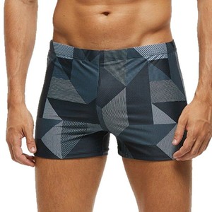 Mens Square Leg Swim Briefs Athletic Quick-Dry Swim Trunks Regular Fit 1-Piece Print Swimming Shorts for Training - Product Image 4