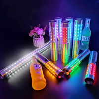 Bâton lumineux LED rechargeable 7 couleurs, bâton de flash électronique, étincelles pour service de bouteilles de champagne, décorations pour bars, clubs et fêtes