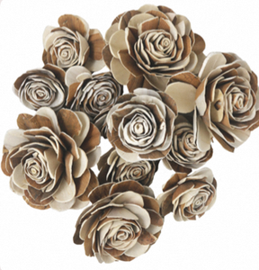 Flores Secas de Rosa Marrón Beige, Pompones Florales, Cabezas de Flores Artificiales para Decoración de Bodas y Fiestas - Product Image 1