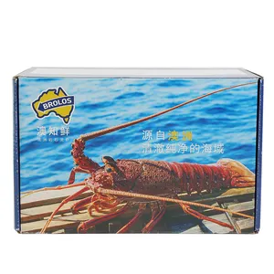 Benutzer definierte Meeres früchte Box Shrimp Fleisch Shrimp Hummer Verpackungs box Wellpappe Versand box für Tiefkühlkost