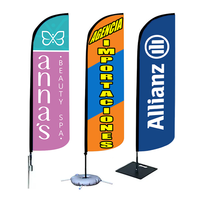 Drapeau de plage en aluminium imprimé sur mesure avec bannière en polyester pour la publicité promotionnelle