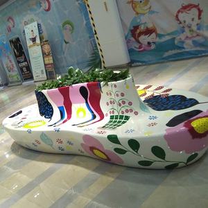 Moderno colorido jardín Seater fibra de vidrio decoración al aire libre resina <span class=keywords><strong>dibujo</strong></span> bancos - Product Image 1
