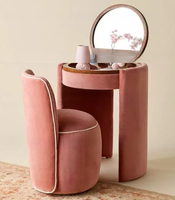 Table de Maquillage Intégrée Multifonctionnelle Moderne et Minimaliste en Bois Massif avec Rangement – Offre Spéciale