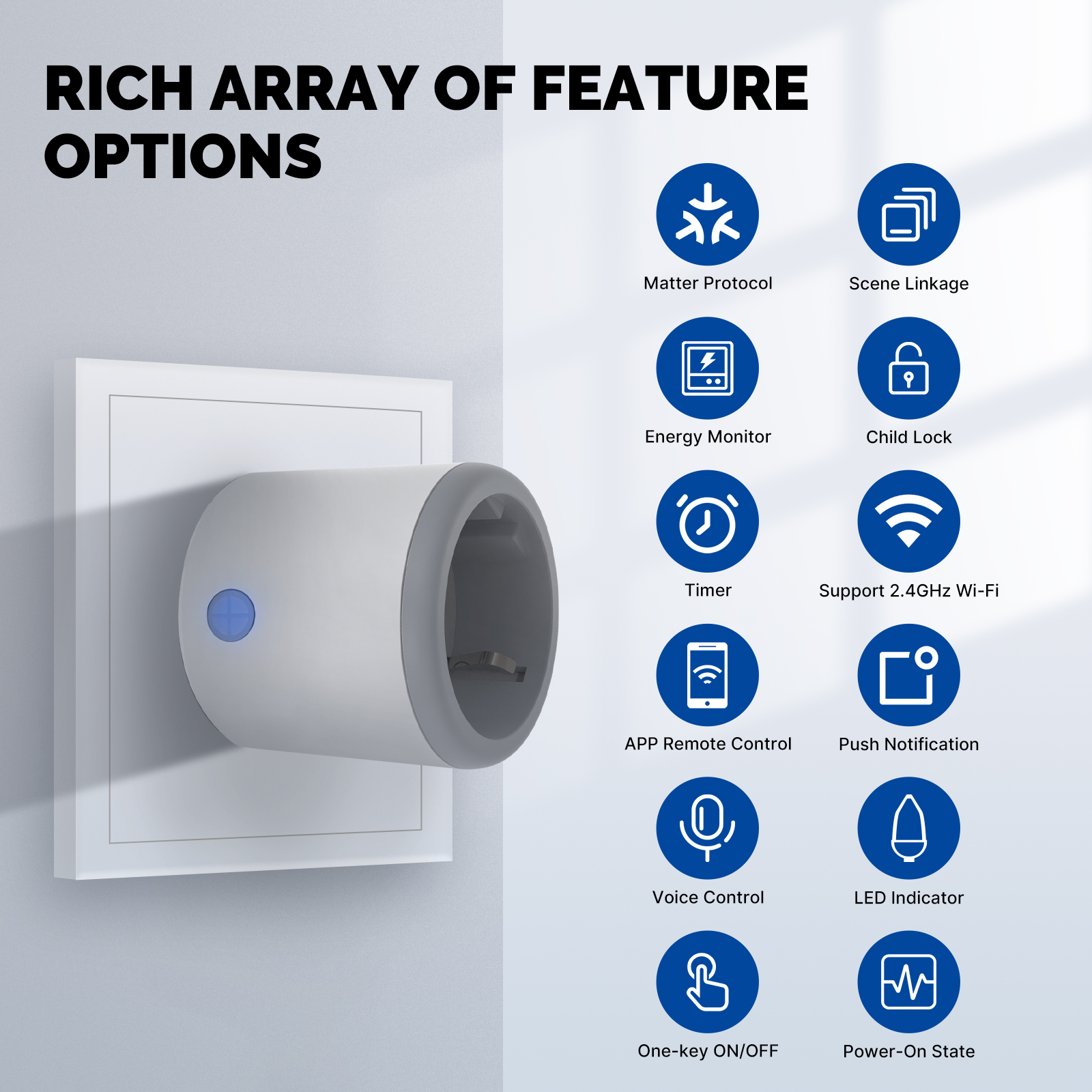 UK Matter WiFi Socket Hot 2026 New Product Smart Home Child Safety Lock Wall Socket Voice Control App Scheduling Smart Plug · image 5