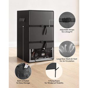 Outdoor <b>Refrigerator</b> Cover Waterproof Dustproof Upright <b>Mini</b> Fridge Protector Black 19.134D x 18.134W x 31.534H - Product Image 5