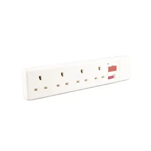 Switched & Fused 13A Electric Flexible Socket Extension with Fused Plug-Top