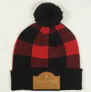2024 nuevo Jacquard Knit Winter Pom Beanie Buffalo Plaid Unisex adultos fútbol fiesta Beaine sombrero