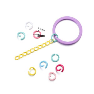 Anneaux ouverts en fer peint coloré pour la fabrication de bracelets, matériaux de bricolage, anneaux de connexion, petites fournitures de bijouterie - Product Image 5