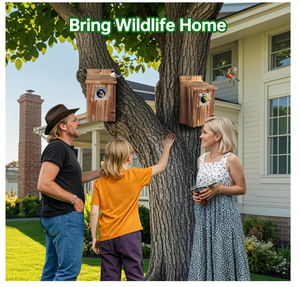 Grande maison d'oiseau en bois de qualité supérieure de style de luxe pour l'extérieur et l'intérieur Motif solide pour les chalets de jardin - Product Image 5