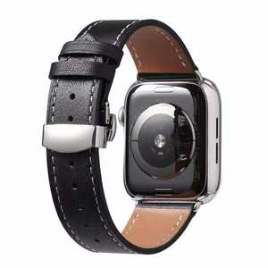 <span class=keywords><strong>สาย</strong></span>นาฬิกาหนังแท้สีดำสำหรับผู้<span class=keywords><strong>ช</strong></span>าย แบบล็อคผีเสื้อ ถอดเร็ว <span class=keywords><strong>สาย</strong></span>หนังแท้สำหรับ Apple Watch Ultra 3 - Product Image 2