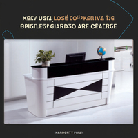 Bureau de réception moderne en MDF, taille personnalisée, design minimaliste moderne pour salons de coiffure, hôpitaux - Personnalisable pour bureaux commerciaux