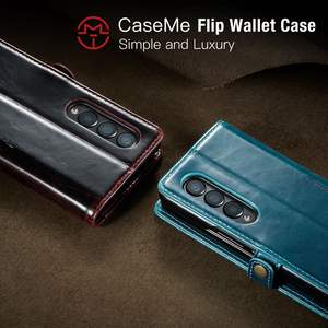 Funda de cuero para teléfono Samsung <span class=keywords><strong>Galaxy</strong></span> <span class=keywords><strong>Z</strong></span>, carcasa a prueba de golpes, Retro, para libro de negocios, con tapa, ranura para tarjeta, 3 y 4 - Product Image 5